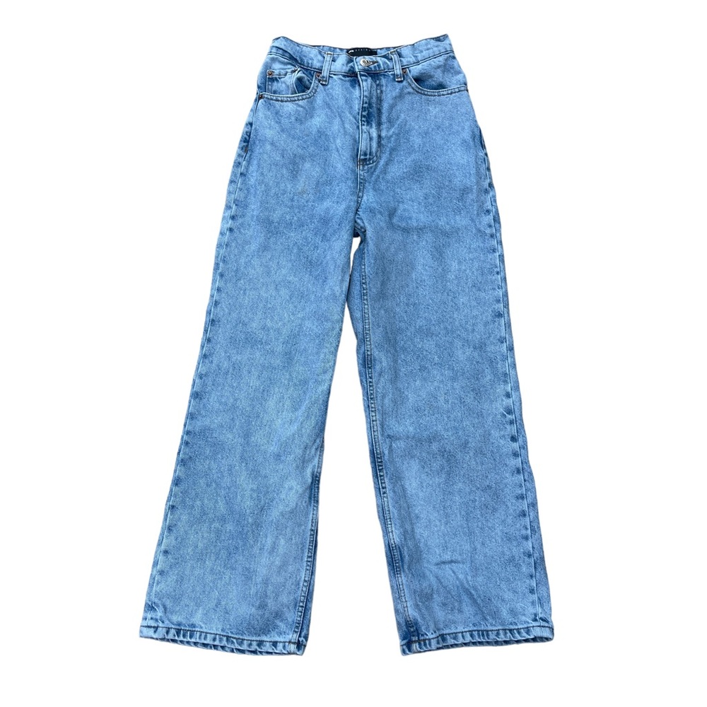 ASOS DESIGN High Waist Wide Leg Mom Jeans size 25 100% cotton 90s Y2K vibe